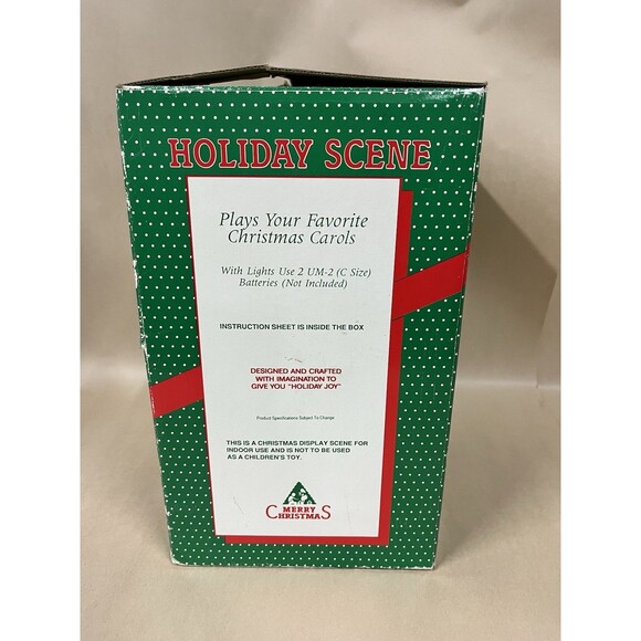 VTG Holiday Scene Santa Creations Musical Lights Up Plays Xmas Carols 1990 W/box - Picture 12 of 13